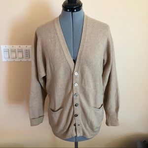Saks 5th ave cashmere cardigan tan soft size 10